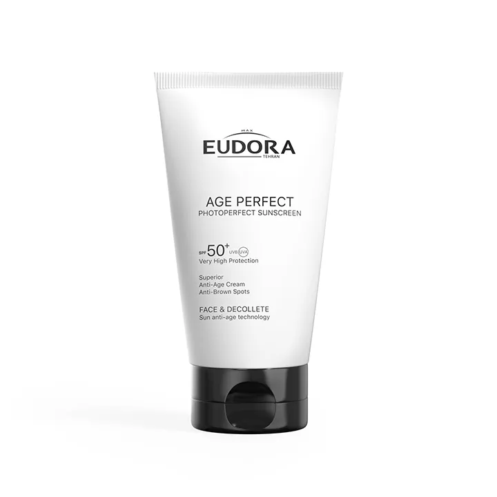 کرم ضد آفتاب بدون رنگ ادورامکس SPF 50 مدل Age Perfect ‌مناسب انواع پوست - Eudora Age perfect Sunscreen